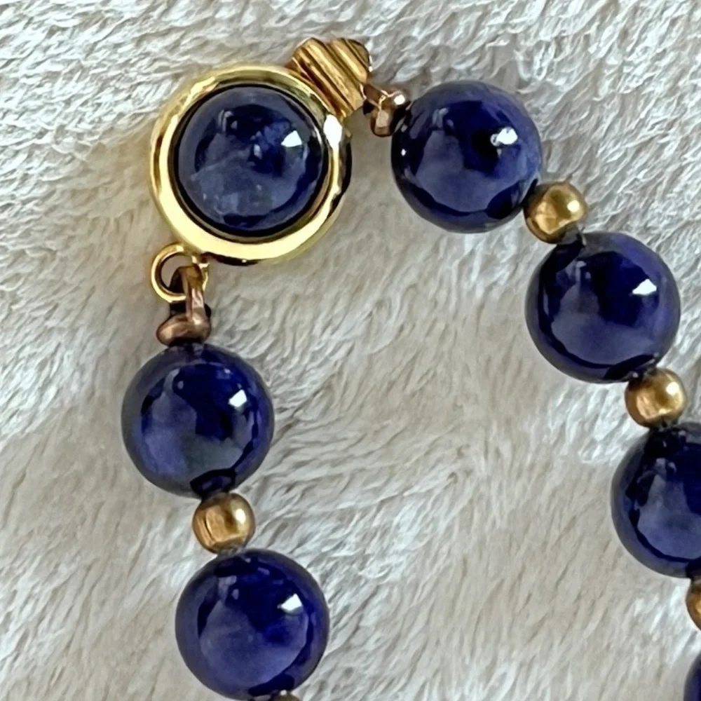 Classic Blue Beaded Necklace - Picture 8 of 9